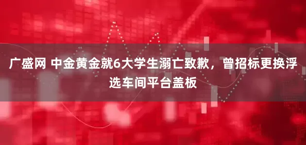 广盛网 中金黄金就6大学生溺亡致歉，曾招标更换浮选车间平台盖板